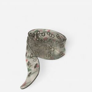 Transparent Gray Belt with Silver Accents